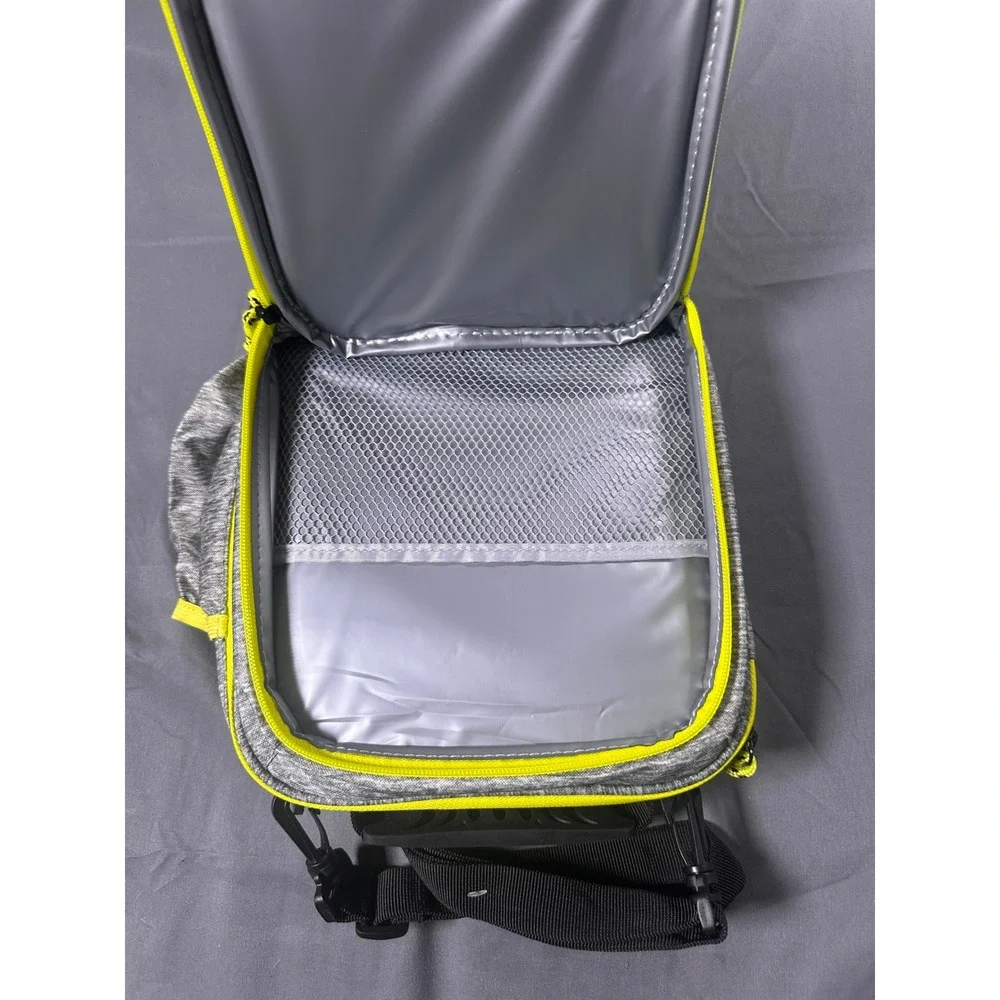 Igloo Insulated Lunch Bag Heather Gray Neon Yellow‎ Cooler Crossbody Strap